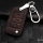 Leather key fob cover case fit for Volkswagen V8X remote key dark brown