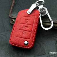 Cuero funda para llave de Volkswagen V8X rojo