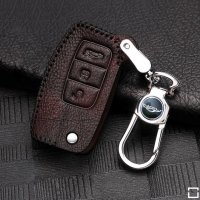 RUSTY Leder Schlüssel Cover passend für Ford Schlüssel dunkelbraun LEK13-F1