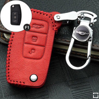 RUSTY Leder Schlüssel Cover passend für Ford Schlüssel rot LEK13-F1