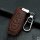 Leather key fob cover case fit for Ford F3 remote key light brown