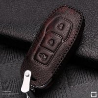 RUSTY Leder Schlüssel Cover passend für Ford Schlüssel dunkelbraun LEK13-F3