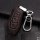 Leather key fob cover case fit for Ford F3 remote key dark brown