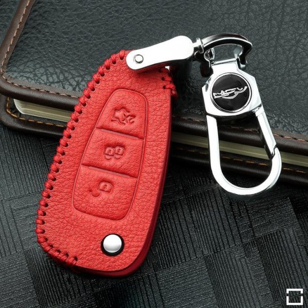 Cover Guscio / Copri-chiave Pelle compatibile con Ford F4 rosso