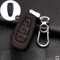 RUSTY Leder Schlüssel Cover passend für Ford Schlüssel dunkelbraun LEK13-F5