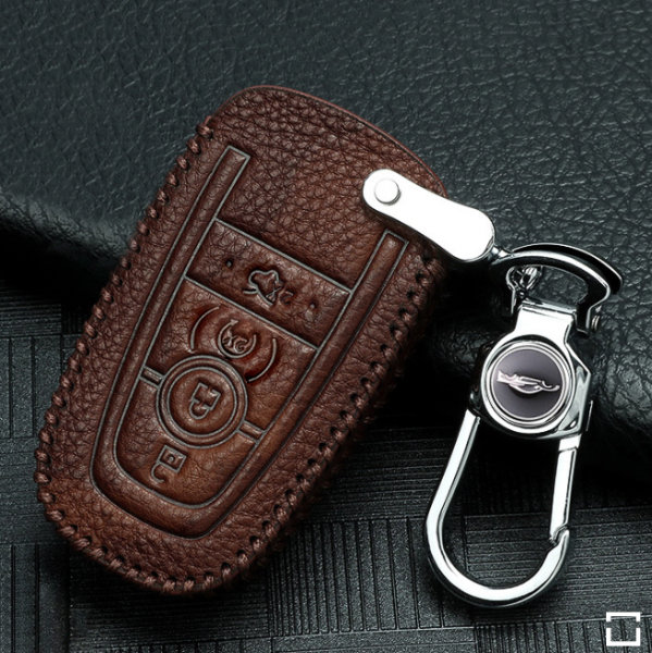 RUSTY Leder Schlüssel Cover passend für Ford Schlüssel hellbraun LEK13-F9