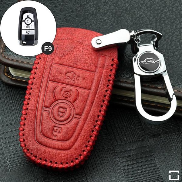 RUSTY Leder Schlüssel Cover passend für Ford Schlüssel rot LEK13-F9
