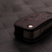 Coque de protection en cuir pour voiture Audi clé télécommande AX3 brun foncé