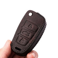 RUSTY Leder Schlüssel Cover passend für Audi Schlüssel dunkelbraun LEK13-AX3