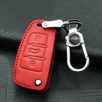 RUSTY Leder Schlüssel Cover passend für Audi Schlüssel rot LEK13-AX3