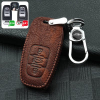 Cover Guscio / Copri-chiave Pelle compatibile con Audi AX4 Marrone chiaro