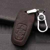 Cover Guscio / Copri-chiave Pelle compatibile con Audi AX4 Marrone scuro