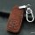 Leather key fob cover case fit for Audi AX6 remote key light brown