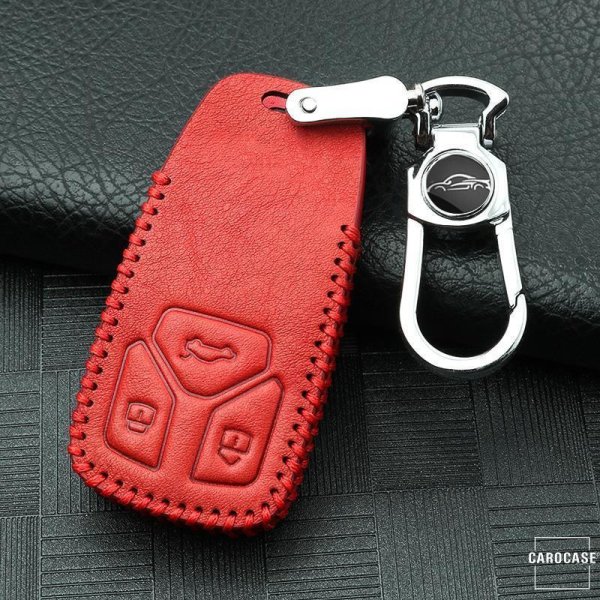 Cover Guscio / Copri-chiave Pelle compatibile con Audi AX6 rosso