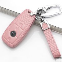 BLACK-ROSE Leder Schlüssel Cover für Mercedes-Benz Schlüssel rosa LEK4-M9