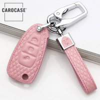 Leather key fob cover case fit for Ford F4 remote key rose