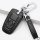 BLACK-ROSE Leder Schlüssel Cover für Ford Schlüssel schwarz LEK4-F8