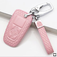 Leather key fob cover case fit for Ford F8 remote key rose