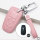 BLACK-ROSE Leder Schlüssel Cover für Ford Schlüssel rosa LEK4-F8