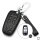 BLACK-ROSE Leder Schlüssel Cover für Ford Schlüssel schwarz LEK4-F9
