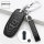 BLACK-ROSE Leder Schlüssel Cover für Ford Schlüssel schwarz LEK4-F3