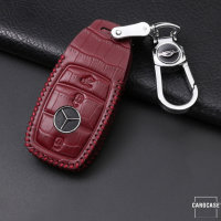 Cuero funda para llave de Mercedes-Benz M9 vino rojo