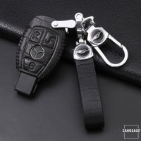 Cuero funda para llave de Mercedes-Benz M7 negro/negro