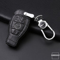 Cuero funda para llave de Mercedes-Benz M8 negro/negro