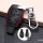KROKO Leder Schlüssel Cover passend für Mercedes-Benz Schlüssel schwarz/rot LEK44-M6