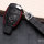 Leather key fob cover case fit for Mercedes-Benz M6 remote key black/red