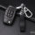 KROKO Leder Schlüssel Cover passend für Ford Schlüssel schwarz/schwarz LEK44-F1