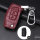 KROKO Leder Schlüssel Cover passend für Ford Schlüssel weinrot LEK44-F1