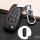 KROKO Leder Schlüssel Cover passend für Ford Schlüssel schwarz/rot LEK44-F2