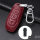 Leather key fob cover case fit for Ford F3 remote key wine red