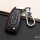 Leather key fob cover case fit for Ford F4 remote key black/red