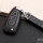 Leather key fob cover case fit for Ford F4 remote key black/red