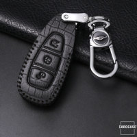Cover Guscio / Copri-chiave Pelle compatibile con Ford F5 nero/nero