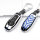 Aluminum key fob cover case fit for Ford F3 remote key chrome/blue