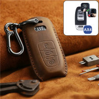 PREMIO Leder Schlüssel Cover passend für Audi Schlüssel braun LEK33-AX4