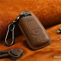 Coque de protection en cuir pour voiture Audi clé télécommande AX6 brun