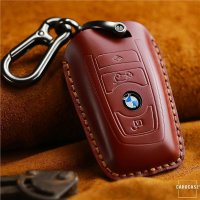 Leather key fob cover case fit for BMW B4, B5 remote key black