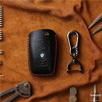 Coque de protection en cuir pour voiture BMW clé télécommande B4, B5 rouge