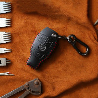 PREMIO Leder Schlüssel Cover passend für Mercedes-Benz Schlüssel schwarz LEK33-M8