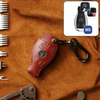 PREMIO Leder Schlüssel Cover passend für Mercedes-Benz Schlüssel rot LEK33-M8
