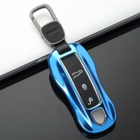 Aluminum key fob cover case fit for Porsche PE2 remote key grey