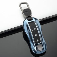 Aluminum key fob cover case fit for Porsche PE2 remote key grey