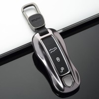 Coque de protection en Aluminium pour voiture Porsche clé télécommande PE2 gris