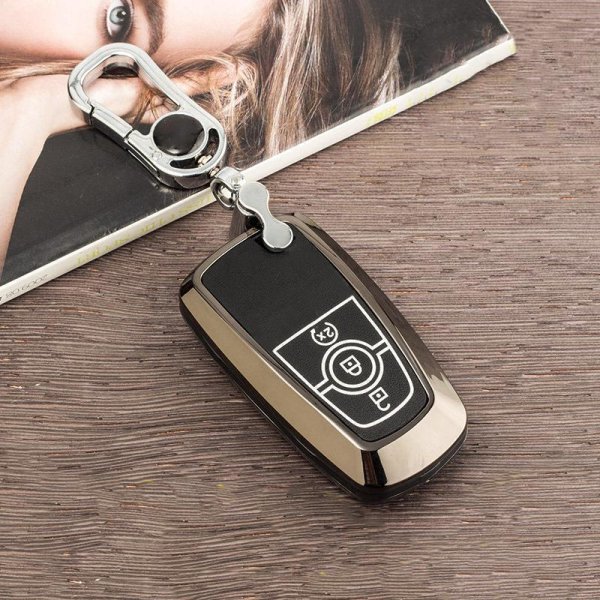 Aluminum, High quality plastic key fob cover case fit for Ford F8 remote key gold