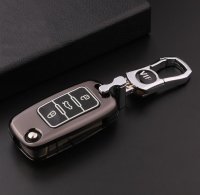 Cover Guscio / Copri-chiave Alluminio, plastica compatibile con Volkswagen, Skoda, Seat V2 antracite