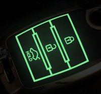 Schutzhülle Cover passend für Kia Autoschlüssel gold mit Leuchtfunktion ohne Batterien HEK18-K3-16